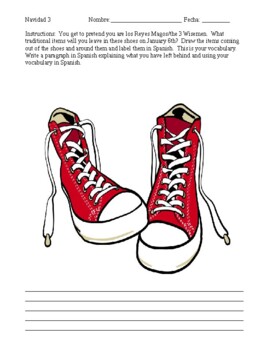 Preview of 3 Wise Men-Shoes Activity and Writing