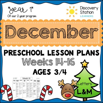 Preview of 3 Year Old Preschool DECEMBER Lesson Plans (Weeks 14-16)
