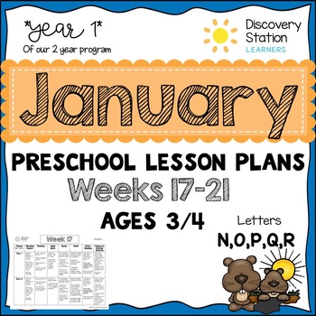 Preview of 3 Year Old Preschool JANUARY Lesson Plans