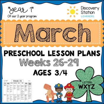 Preview of 3 Year Old Preschool MARCH Lesson Plans