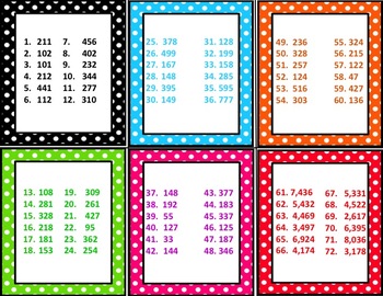 3 and 4 digit subtraction with borrowing by the rolly