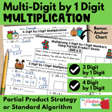 3 and 4 Digit by 1 Digit Multiplication - Partial Products