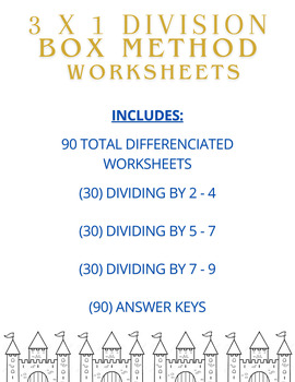 By Division Box Method Differentiated Worksheets By Math Palace LLC