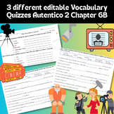 3 different editable Autentico 2 Chapter 6B Vocabulary Quizzes