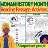 Women’s History Month Passages, Biography, Activities for women’s history month