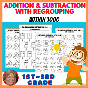 Preview of 3 digit Addition and Subtraction WITH Regrouping worksheet