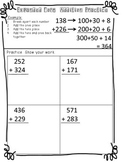 3 digit Addition with Expanded Form Worksheets