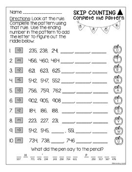 Skip Counting Worksheets 3-digit by Elementary Island | TpT