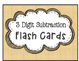 3 digit Subtraction with Regrouping Flash Cards