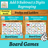 3 digit addition and subtraction with regrouping Snakes an