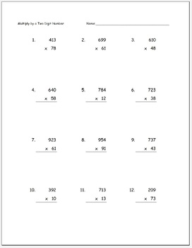 Preview of 3 digit by 2 digit multiplication