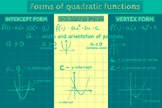 3 forms of quadratic functions poster/handout