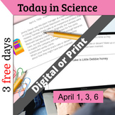 3 free Today in Science Writing Prompts for April