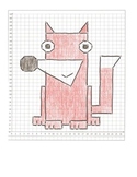 Coordinate Graphing Animal Pictures:  a Fox,  a Bee, & a F