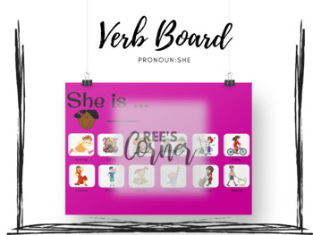 Preview of 3 in 1 Action Word | Phrase Expansion | Communication Board: Pronoun "She"