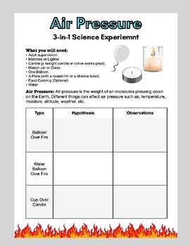 Preview of Exploring Air Pressure: 3-in-1 Science Experiment Journal With Instructions