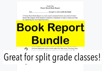 Preview of 3-in-1 Book Reports Bundle (Great for Split Grade Classes)