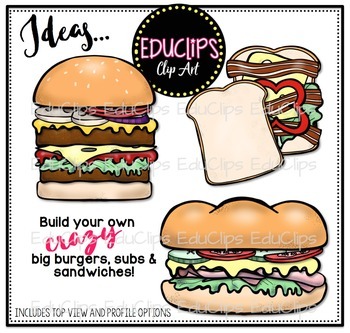 Build A Sub Sandwich Clipart Bundle  Sub sandwiches, Food clipart, Clip art