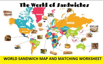 Preview of 3 in 1: International Sandwich Bingo, SMARTboard Selector and Matching Worksheet
