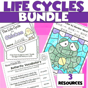 Preview of Life Cycles Bundle - Butterfly Frog and Chicken Activities