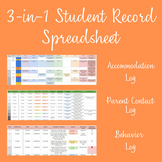 3-in-1 Student Record (Accommodations, Contact, and Behavior)