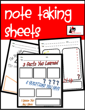 Preview of 3 in 1 - Taking Notes Worksheets