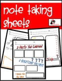 3 in 1 - Taking Notes Worksheets