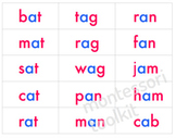 3 letter phonetic word cards- Montessori Printable- Distan