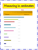 Measuring in centimeters-3 page worksheets-