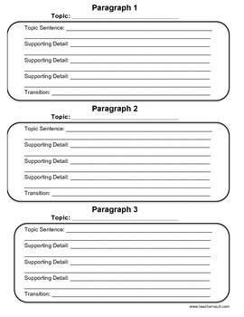Preview of 3 paragraph graphic organizer with prompts