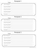 3 paragraph graphic organizer with prompts