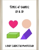 3-part Montessori cards: 2D & 3D shapes
