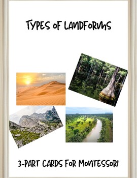 Preview of 3-part Montessori cards: Landforms