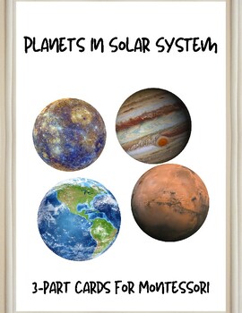 Preview of 3-part Montessori cards: planets