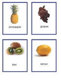3 part cards, Fruit, English and Spanish, Elementary or Mo