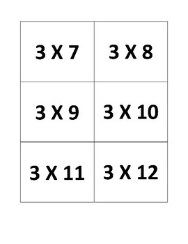 3's Multiplication Flashcards by Saturdays Off | TpT