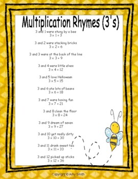 Preview of 3's Multiplication Rhymes