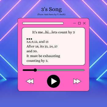 Preview of 3's Multiplication Song