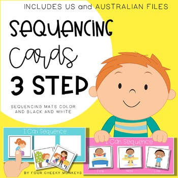 Preview of 3 step sequencing picture cards / stories