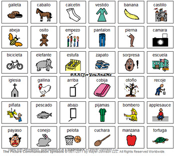 Preview of 3-syllable Spanish words for phonological processes/apraxia