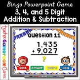 3 to 5 Digit Addition and Subtraction Bingo Game