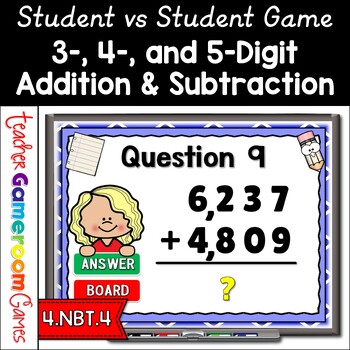 3 to 5 Digit Addition and Subtraction Powerpoint Game by Teacher Gameroom