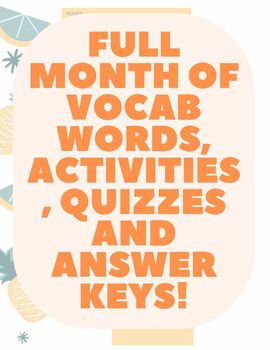 Preview of Month of vocab with activities, quizzes, and more!
