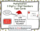 3 x 1 Digit Multiplication Task Cards - w/ Secret Code Jok