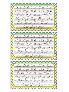 Preview of 3 x 5 Cursive Desk Cards {Zaner Bloser}