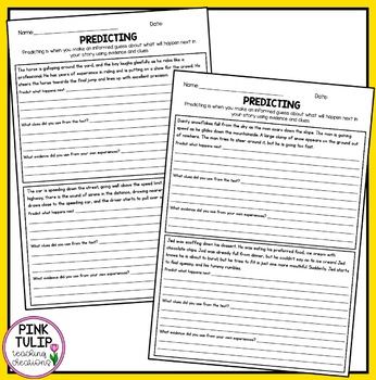 Predicting Worksheets - 12 Reading Passages by Pink Tulip Teaching ...