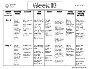 3 year old Preschool NOVEMBER Lesson Plans (Weeks 10-13) | TpT
