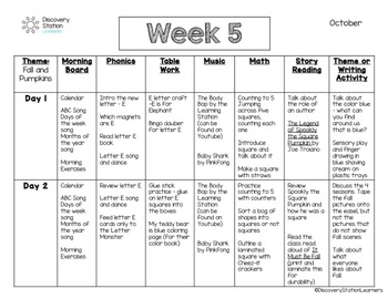 3 year old preschool october lesson plans weeks 5 9 tpt