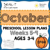 3 year old Preschool OCTOBER Lesson Plans (Weeks 5-9)