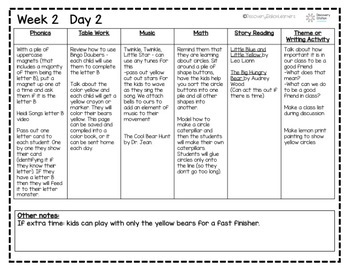 3 year old preschool daily schedule